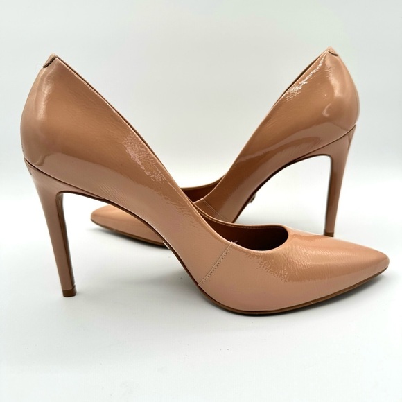 L’INTERVALLE NUDE HEELS PATENT LEATHER POINTED TOE HEELS MADE IN BRAZIL SIZE 9 - Picture 6 of 13